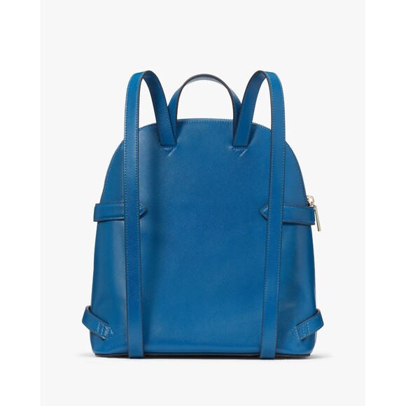 New Kate Spade Staci Saffiano Leather Dome Backpack Sapphire Ice - Picture 2 of 5